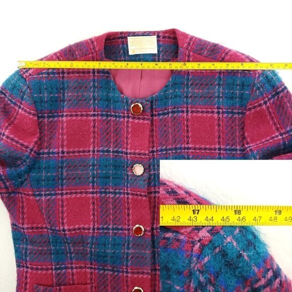 Pendleton Vintage Made USA Blazer Jacket Plaid Virgin Wool Women 16 Dry Cleaned - Picture 11 of 15